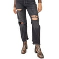 thumbnail image 3 of Free People Women's Distressed Tapered Baggy Boyfriend Jeans Black Size 27, 3 of 3