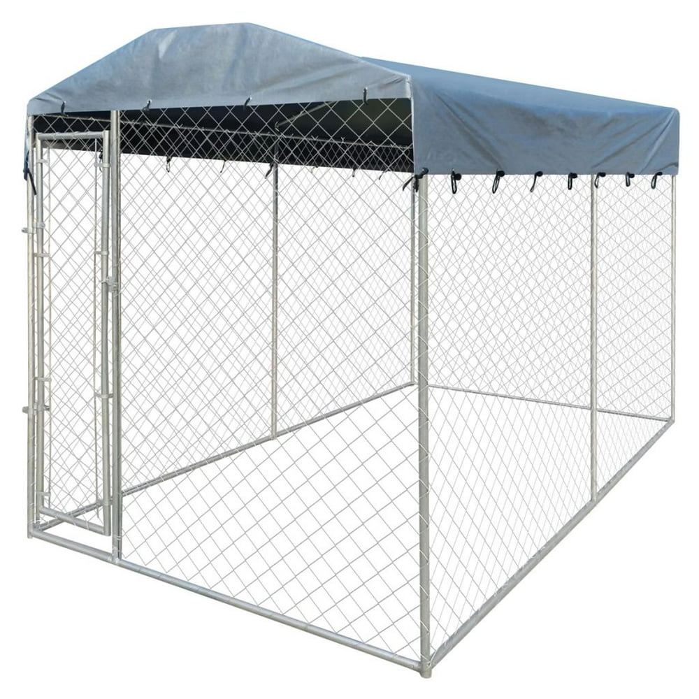 vidaXL Outdoor Dog Kennel with Canopy Top 13'x6'