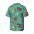 thumbnail image 2 of Wukai Cute Animals Men's Casual Short-Sleeve Button Down Shirt - Lightweight Summer Dress Shirt for Daily Wear-Large, 2 of 7