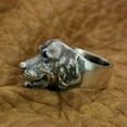 thumbnail image 6 of Blue CZ Eyes 925 Sterling Silver Golden Retriever Cute Dog Ring Punk Jewelry TA32N US Size 13, 6 of 16