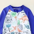 thumbnail image 5 of BOBOGOJP Toddler Baby Boy Swimsuit Shark/Turtle Long Sleeve One Piece Rash Guard Zip-up Bathing Suit Sunsuit Beachwear Sky Blue for Size 3-4 Years, 5 of 6