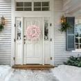 thumbnail image 5 of BNNG Pink Pine Flocked Christmas Wreath Artificial Snowy Fir Christmas Wreaths for Front Door Hanging Winter Holiday Wreath Christmas Decorations Indoor for Windows Fireplace Wedding Party Decor, 5 of 8