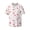 Red Coral And Scallop Seashell, variant on offers the Retro 80s Style for Men's Casual Short-sleeved Shirt, a button-up collared shirt with a pocket, perfect for beach vacations and yacht travel in the Small size.