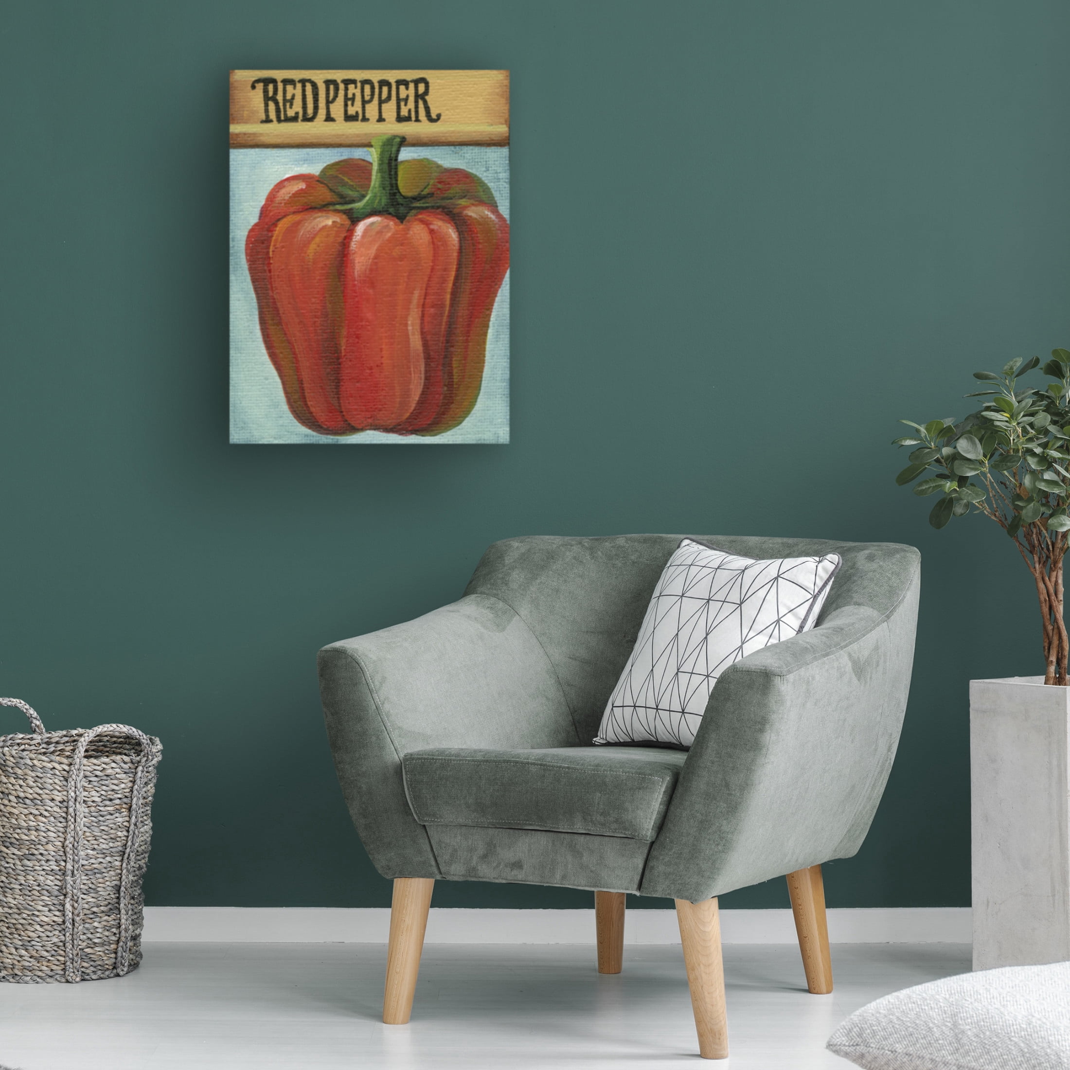 Canvas Wall Art - Debbi Wetzel 'Seed Packets 16 - Red Pepper' Wall Art for Living Room, Bedroom, or Office Décor by Trademark Fine Art - 24 x 32 Inches