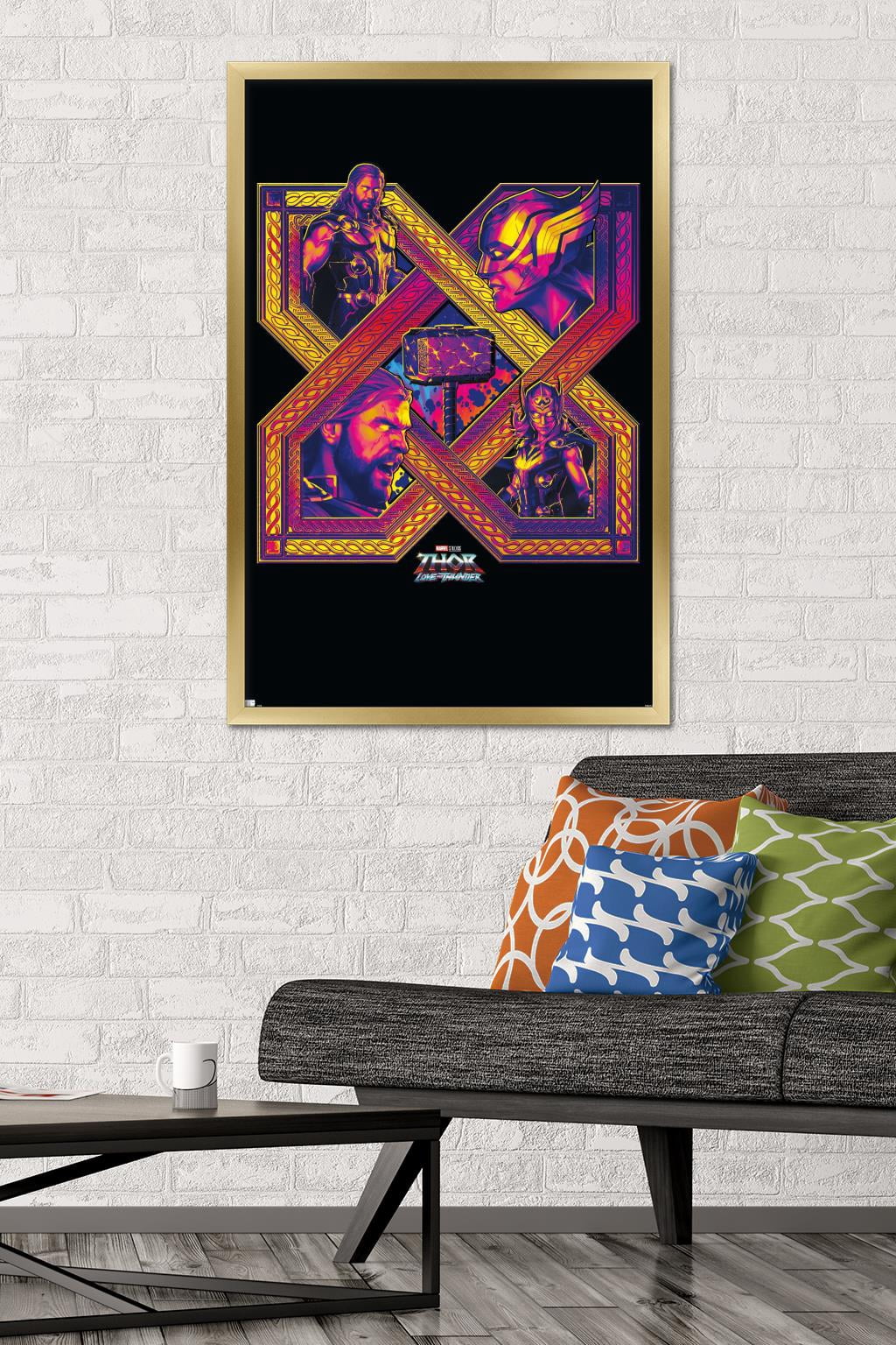 Marvel Thor: Love and Thunder - Cross Wall Poster, 22.375" x 34" Framed