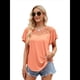 thumbnail image 3 of Camisas de Corta para Mujer, Blusas Elegantes de Encaje para Verano 2025, Camisetas Casuales de Moda, Blusas Lindas. Naranja Rojo M, 3 of 8
