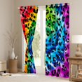 thumbnail image 3 of jejeloiu Retro Tie Dye Blackout Curtains Set of 2 (52x84 Each),Leopard Cheetah Print Window Curtains,Watercolor Tie-Dye Curtains and Drapes For Adult,Super Cozy Room Decor, 3 of 6