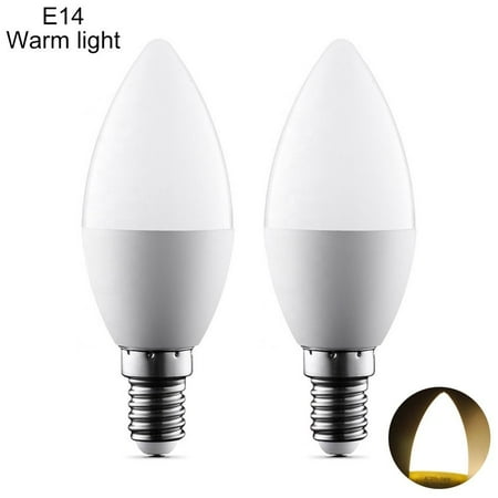 

2 Pack Hot Sale E14 6W Lamp Smart Light White Light in Warm Weather Energy Saving Light Candle Lamp Bulb LED Bulbs E14 WARM LIGHT
