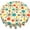 Retro, variant on Rustic Round Floral Tablecloth 60 Inch Waterproof Flowers Print Spring Round Tablecloth for Party, Picnic, Tabletop, Dining Room, Indoor and Outdoor Dining, Decorative Patio