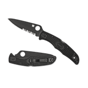 Spyderco Endura 4 Knife Tactical Black FRN Folder (3.75" Black Serr) C10PSBBK