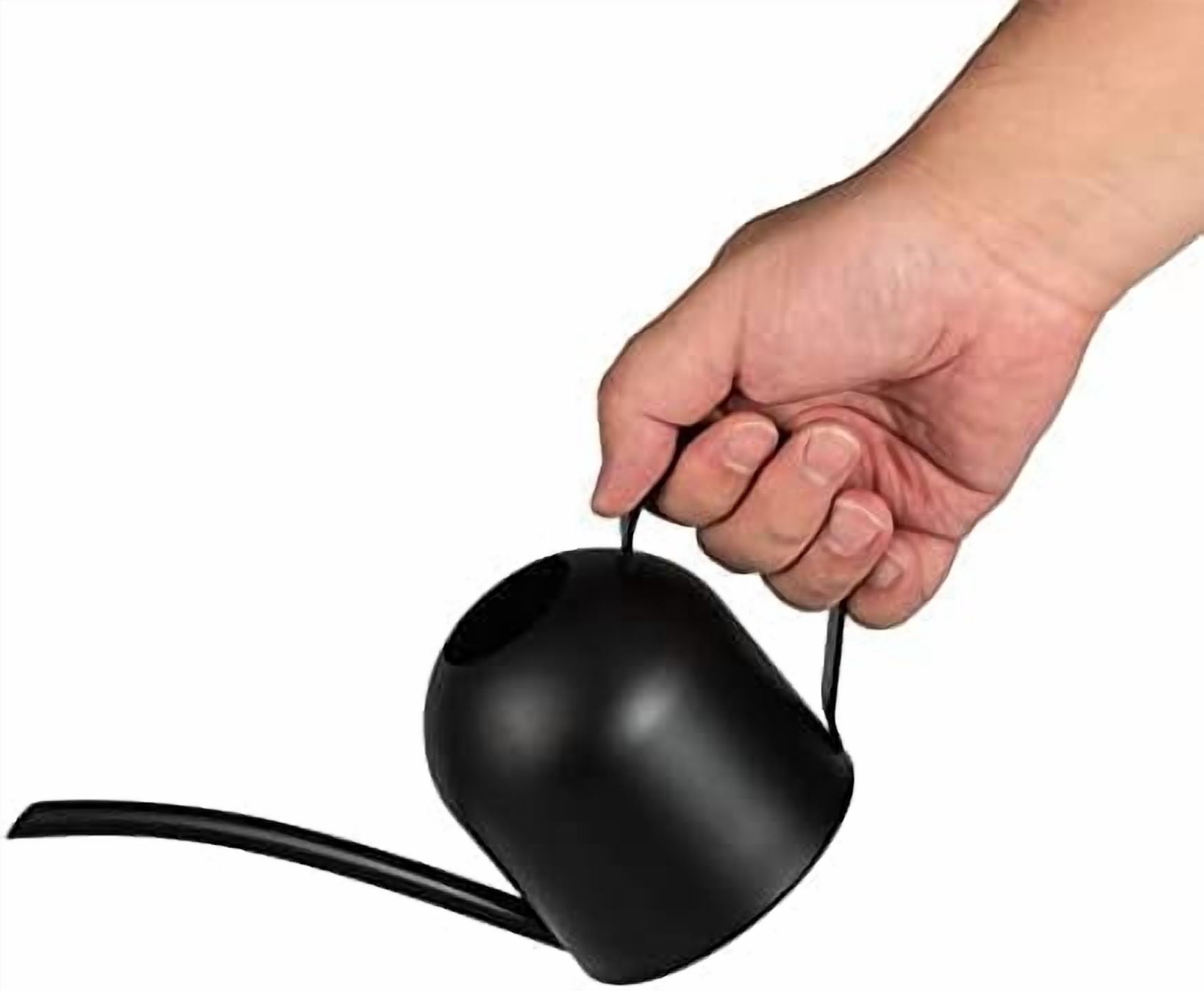 Small Watering Can for Indoor Plants Stainless Steel Watering Can with Long Spout 15oz/450ml, (Black)