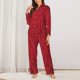 thumbnail image 2 of Fotbe Vintage Burgundy Conjunto de Pijama de Manga Larga para Mujer con Estampado, Ropa de Dormir de 2 Piezas, Conjunto de Casa Suave y Cómodo con Bolsillos-XX-Large, 2 of 7