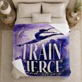 thumbnail image 5 of Motivational Gymnast Design Train Fierce Land Strong Text, Dramatic Artistic Scene, Warm Flannel Blanket for Home Library and Reading Nook, Art Lovers Housewarming Gift, Artistic Home Decor, 5 of 9