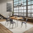 thumbnail image 5 of Nature's Edge 60" Seven Piece Modern Dining Set with Upholstered Contemporary Chairs - Natural and Grey, 5 of 11