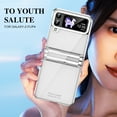 thumbnail image 6 of for Samsung Galaxy Z Flip 4 Transparent Case, Electroplated Transparent Plating PC Crystal Clear Phone Case for Samsung Galaxy Z Flip 4, Slim Case with Hinge Protection, Silver, 6 of 7