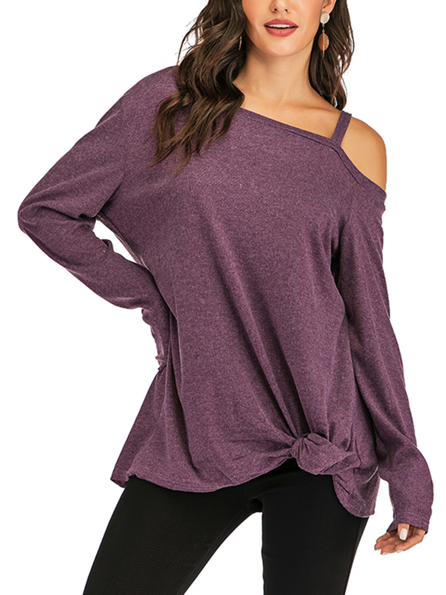 Round Neck Blouses Tops Autumn Winter Cotton T-Shirts Long Sleeved Shirts  for Women Tops Blouse - Walmart.com