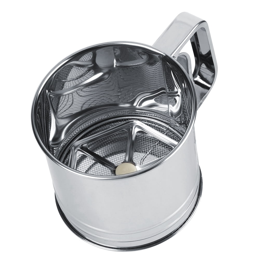 Tebru Stainless Steel Handheld Manual Flour Sifter Sieve Strainer