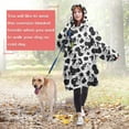 thumbnail image 4 of Wearable Oversized Blanket,Black White Cow Pattern Wearable Blanket Hoodie for Adults,Cozy Hooded Blankets with Super Pockets,Super Warm Fuzzy Pullover for Women & Men, 4 of 6