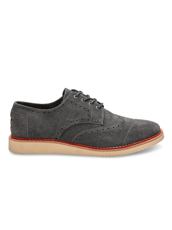 Gray Suede Mens Brogue Oxford Style Shoe