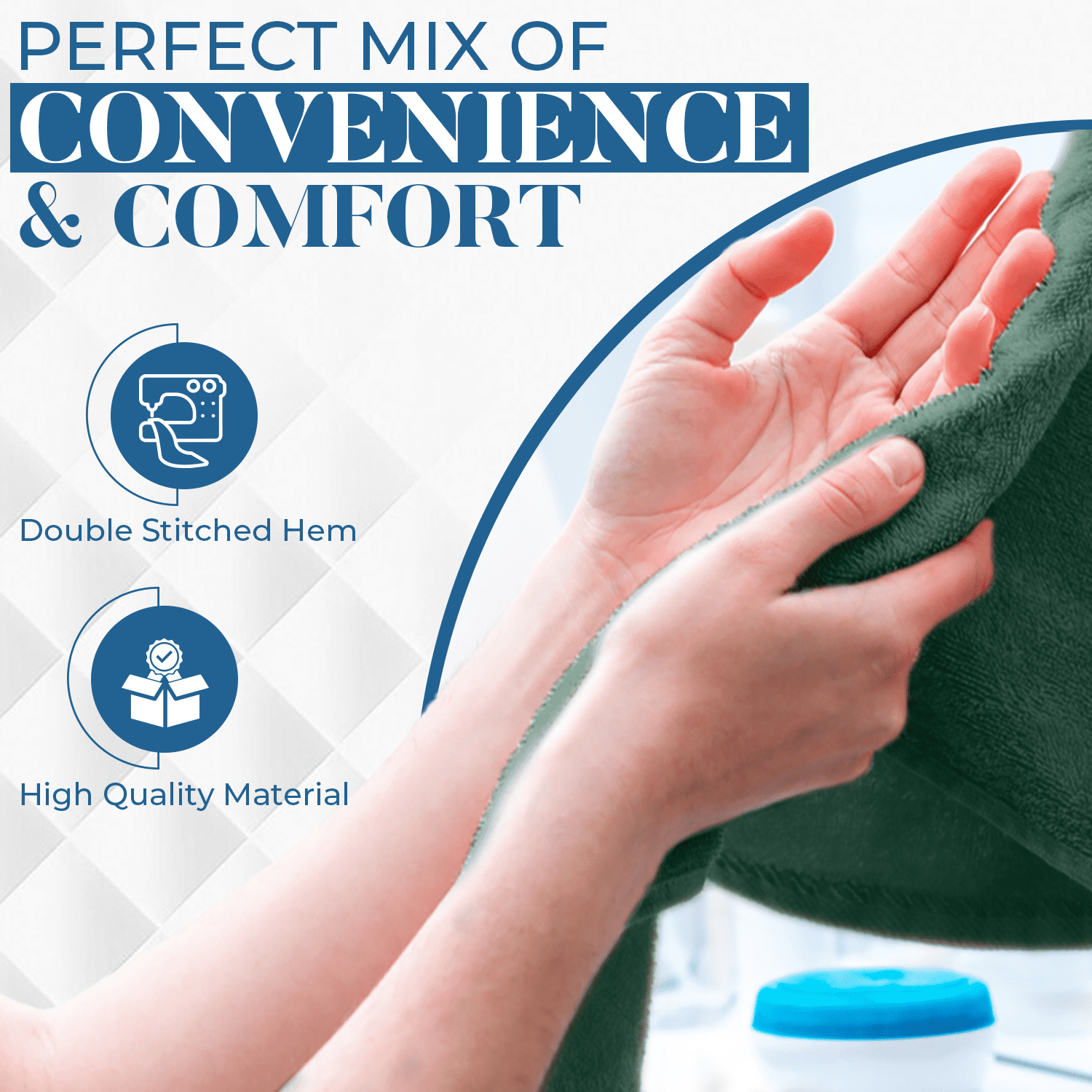 Dan River Hand Towel pack of 6 Quick Dry And Absorbent Cotton Towels for Bathroom - Hunter Green 16x28in