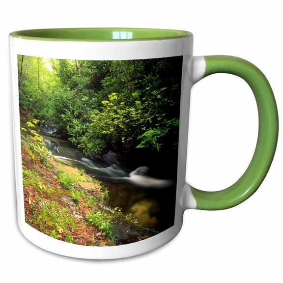 3drose, Bad Branch, Pine Mountain, Kentucky, Usa - Us18 Aje0557 - Adam Jones, 15oz Two-tone Green Mug