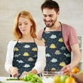 thumbnail image 5 of DarkBlue Cartoon Dinosaurs Yellow Triangles Apron-Garden Aprons for Women with Pockets-Cotton Linen Waterproof Kitchen Cooking Gardening Aprons Adjustable for Kitchen,Cooking,BBQ and Salon 33x27 Inch, 5 of 7