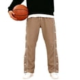 thumbnail image 2 of LEKWK Mens Basketball Sweatpants Tear Away Snap Elastic Waist Track Pants Baggy Loose Fit Casual Post Surgery Trousers Workout Running Gym Activewear, 2 of 6