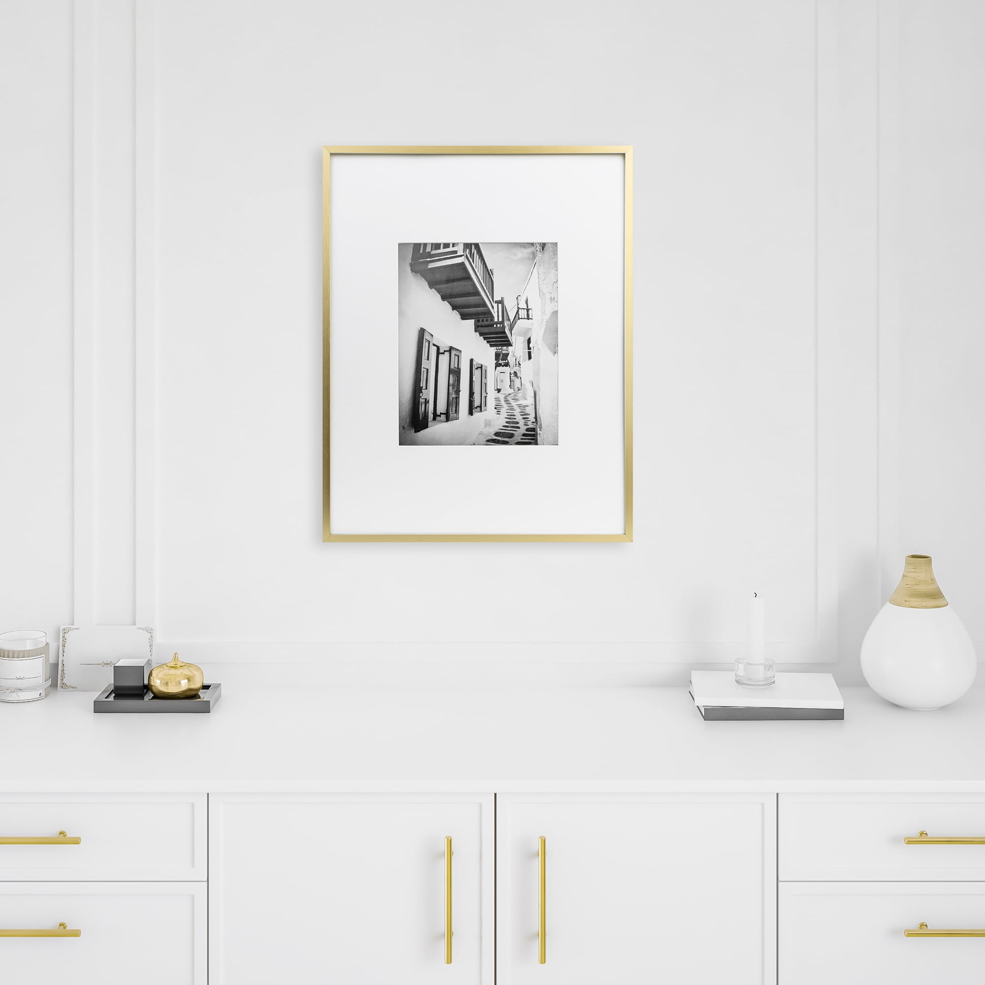 Better Homes & Gardens – 8x10 Picture Frame – Gold Matted Gallery Wall Photo Frame