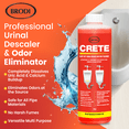 thumbnail image 5 of Crete Urinal Drain Cleaner, Restores Pipes to Original Diameter, Urinal Descaler & Deodorizer, Safe for Pipes, 16 oz, Pack of 6, 5 of 9