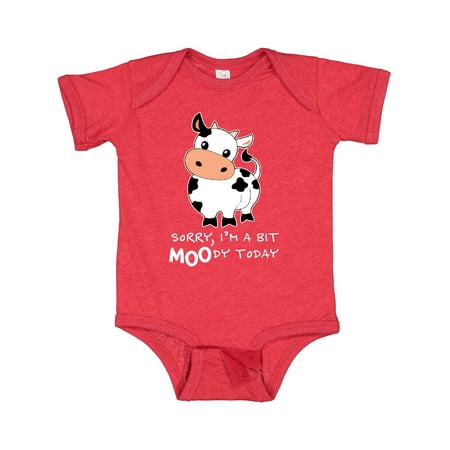 

Inktastic Sorry I m a Bit MOOdy Today Cute Cow Pun Gift Baby Boy or Baby Girl Bodysuit