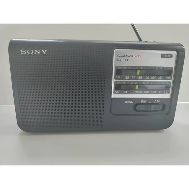 Sony ICF38 Portable AM/FM 2 Band Radio with Free AA Batteries