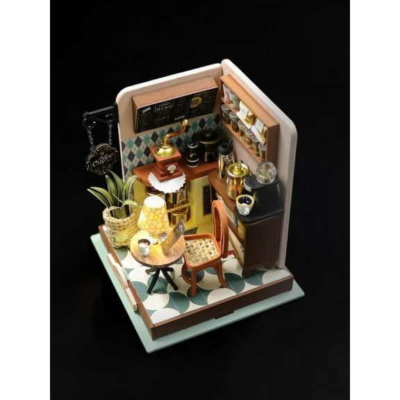 Miniature Wizardi Roombox Kit - Coffee Shop Dollhouse Kit