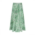 thumbnail image 4 of Summer Midi Skirts for Women Trendy Elastic Waisted Ruffle Printed Flowy Midi Long Skirts Women Casual Daily Flowy Dresses Mint Green S, 4 of 6