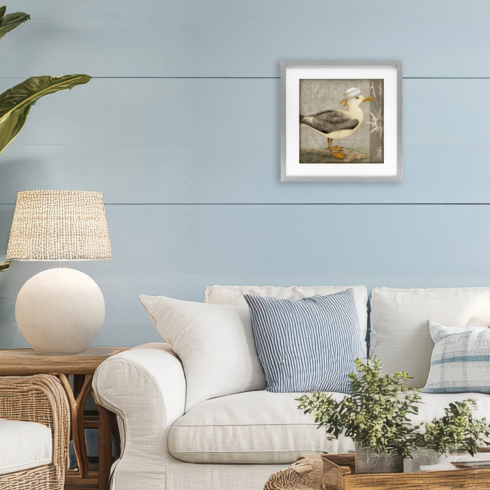 Stupell Industries Rustic Little Seagull Gray Framed Print Under Glass, design by Suzanne Nicoll