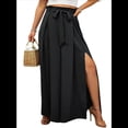thumbnail image 3 of Pantalones Casuales de Pierna con Abertura para Mujer,Pantalones de Playa Holgados Estilo Palazzo de Cintura Alta,Pantalones de Verano Estilo Bohemio con Bolsillos. Negro XL, 3 of 8