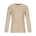 thumbnail image 4 of VBTAPA Men's Long Sleeve Knitted T-shirt Soft Comfortable Long Sleeve Crewneck Pullover Tops Solid Undershirt Lightweight Base Layers Thermal Underwear 2026 Khaki S, 4 of 7
