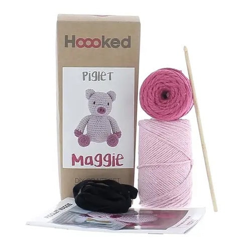 Hoooked Amigurumi DIY Kit W/Eco Barbante Yarn-Piglet Maggie
