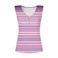 thumbnail image 4 of Bovemsi Camisole Tops for Women Women's Summer V Tie Button Stripe Printed Strip Fabric Loose Casual Tank Top Basic Tanks, 4 of 5