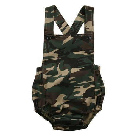 

Infant Baby Boy Girl Romper Camouflage Bodysuit Jumpsuit Sleeveless Outfits Set