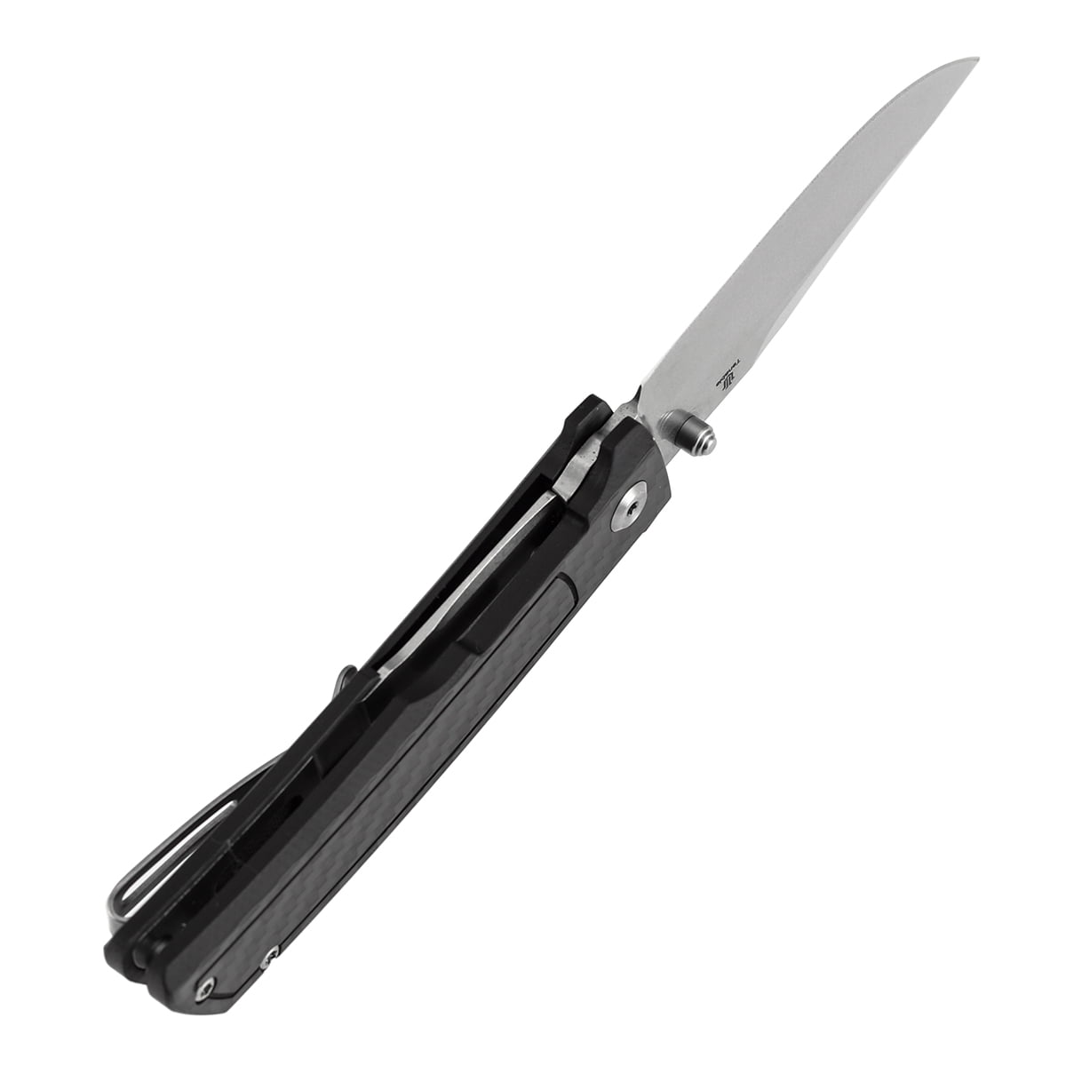 Tenable Bison Folding Knife 3.24'' Stonewashed Nitro V Blade,Carbon Fiber-G10 Handle,B2108A4