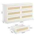 thumbnail image 5 of 2025 New Rattan Dresser for Bedroom, Modern 6 Drawer Double Dresser with Anti-Tip Kit, Wood Storage Wide Chest of Drawers for Bedroom, Living Room, Hallway, Natural, 5 of 9