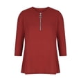 thumbnail image 6 of Inleife Womens Shirts Three Quarter Sleeves Fashionable Women's Casual 3/4 Sleeve Round Neck Solid Color Off Shoulder Top, 6 of 6