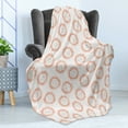 thumbnail image 4 of Abstract Soft Flannel Fleece Throw Blanket, Hand Drawn Sun with Mini Heart Motifs, Cozy Plush for Indoor and Outdoor Use, 60" x 80", Coconut Salmon, by Ambesonne, 4 of 5