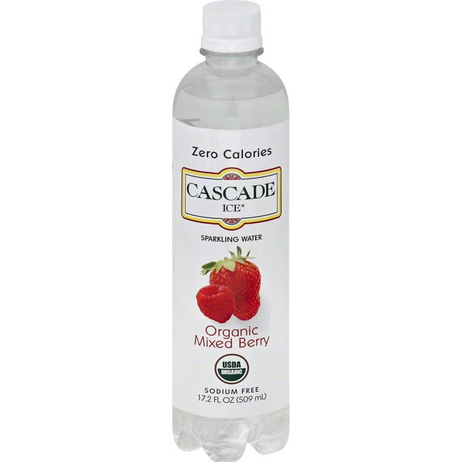 Cascade Ice Organic Mixed Berry Sparkling Water, 17.2 fl oz, (Pack of 12) by