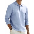 thumbnail image 2 of LIaqionyy Men's Cotton Linen Shirts Long Sleeve Golf Tops Casual Fall Classic Lightweight Business Tees Shirt, 2 of 8