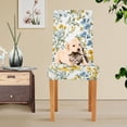 thumbnail image 4 of Yayeee 4 Pack Dining Chair Covers Stretch Parson Chairs Slipcovers Seat Protector, Yellow Floral, 4 of 6