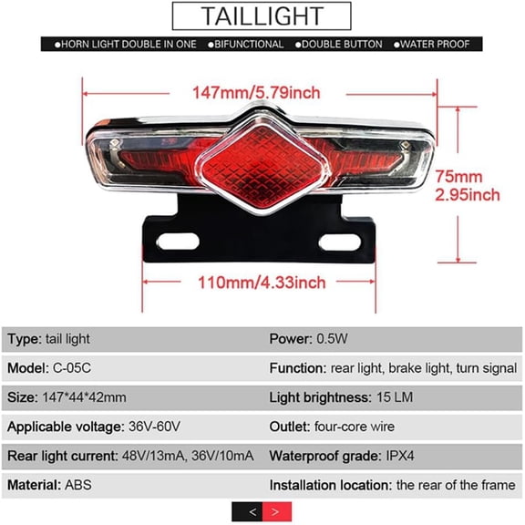 Ebike Headlight and Tail Light Sets