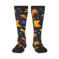 thumbnail image 1 of Fotbe Dinosaurs in Space Calcetas Divertidas Estampadas para Hombre y Mujer, Calcetas de Algodón hasta la Rodilla para Caminar, Correr, Enfermería y Embarazo, 1 of 6