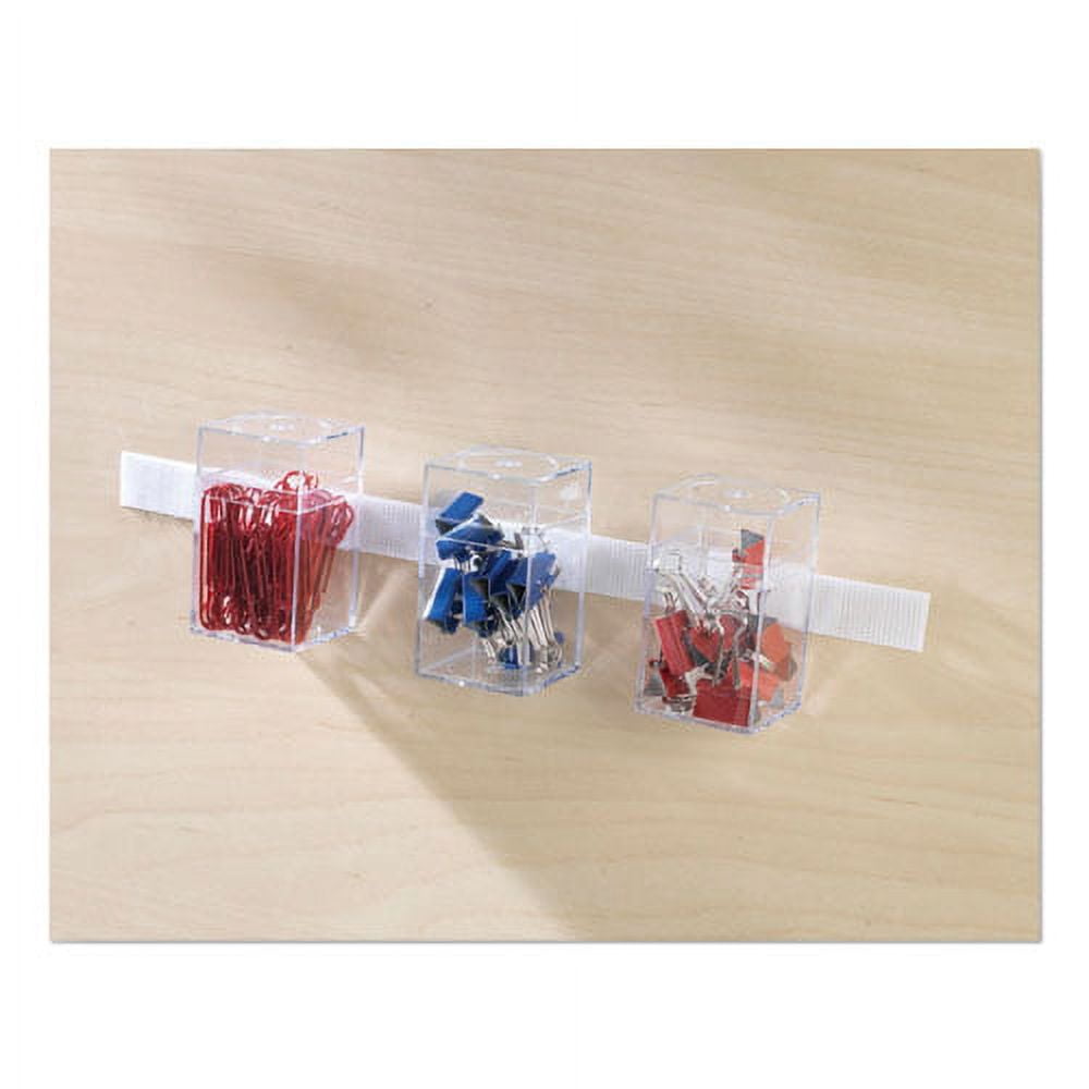 Sticky-Back Fasteners With Dispenser, Removable Adhesive, 0.75" X 5 Ft, White | Bundle of 2 Rolls