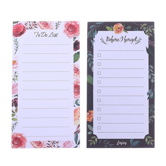 2 Pcs Magnetic Sticky Notes To Do List Pads Notepads with Magnets for Refrigerator Sticker Message